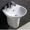 Chậu lavabo chân lửng 1 lỗ treo tường