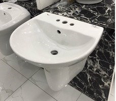 Chậu chân lửng 3 lỗ treo tường
