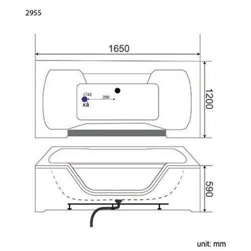 BỒN TẮM MASSAGE BTTD-2955