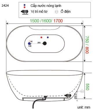 BỒN TẮM MASSAGE BTTD-2424MS
